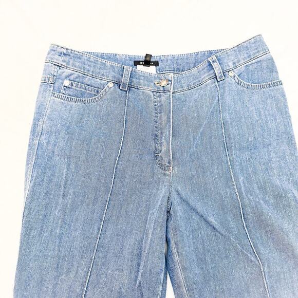 Escada Medium Wash Wide Leg Denim Jeans Vintage Wash Size 40 - Picture 6 of 9